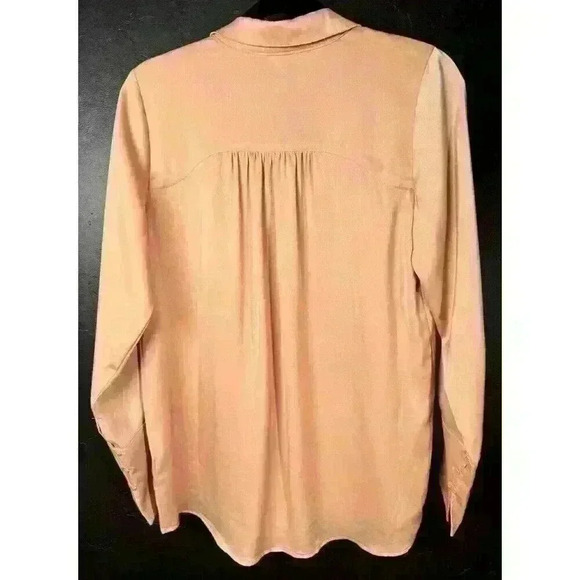 Black Swan Light Pink/Peach Button Down Women Size Medium Bell Sleeve - Picture 5 of 6